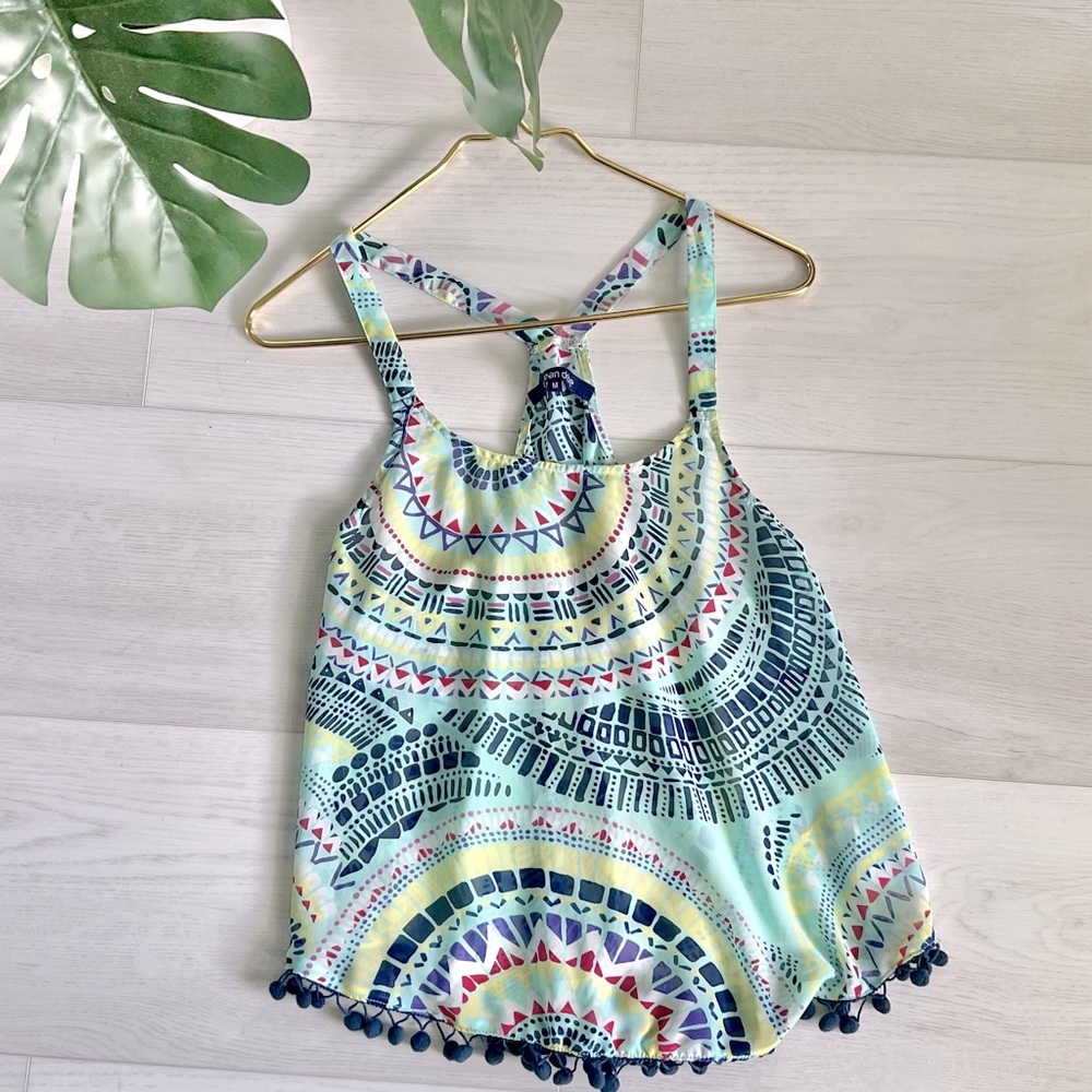 Ocean Drive, size Medium. Beach boho festival sheer tank. EUC